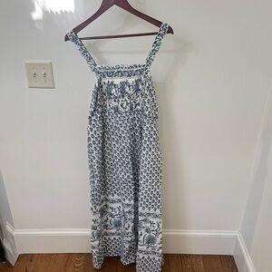Floral Blue and White Maxi Dress